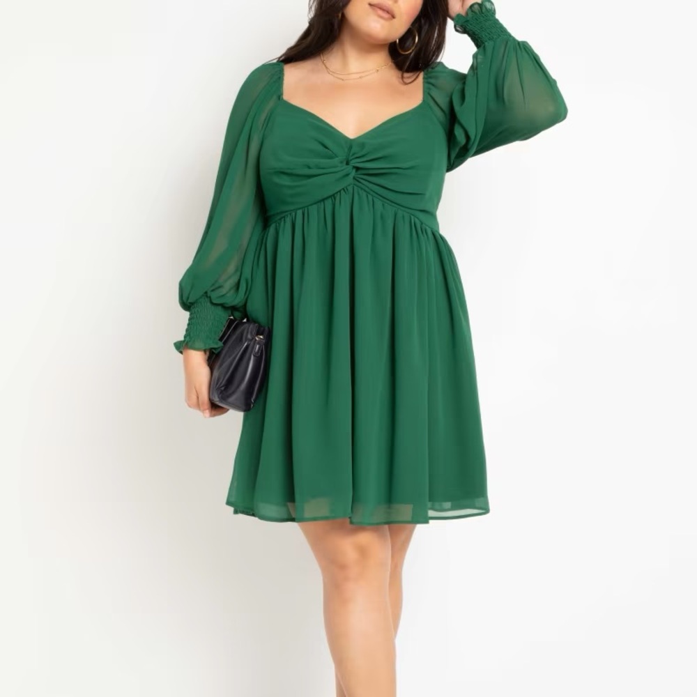 NWT Eva Twisted Bodice Mini Dress